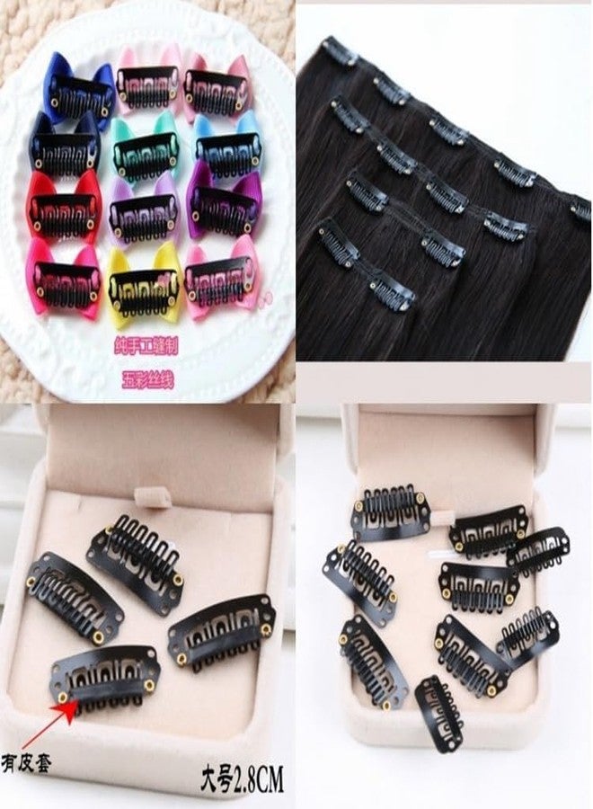 DORMITORRY Alligator Hair Extension Clips - Hair Extension Wig Snap Clips Comb, Small Snap Wig Accessories Clips for Women, Hair Extensions DIY, Juda Pin, Bun Pin, Non-slip Wig Clips, 10 pcs - Black - Image 2