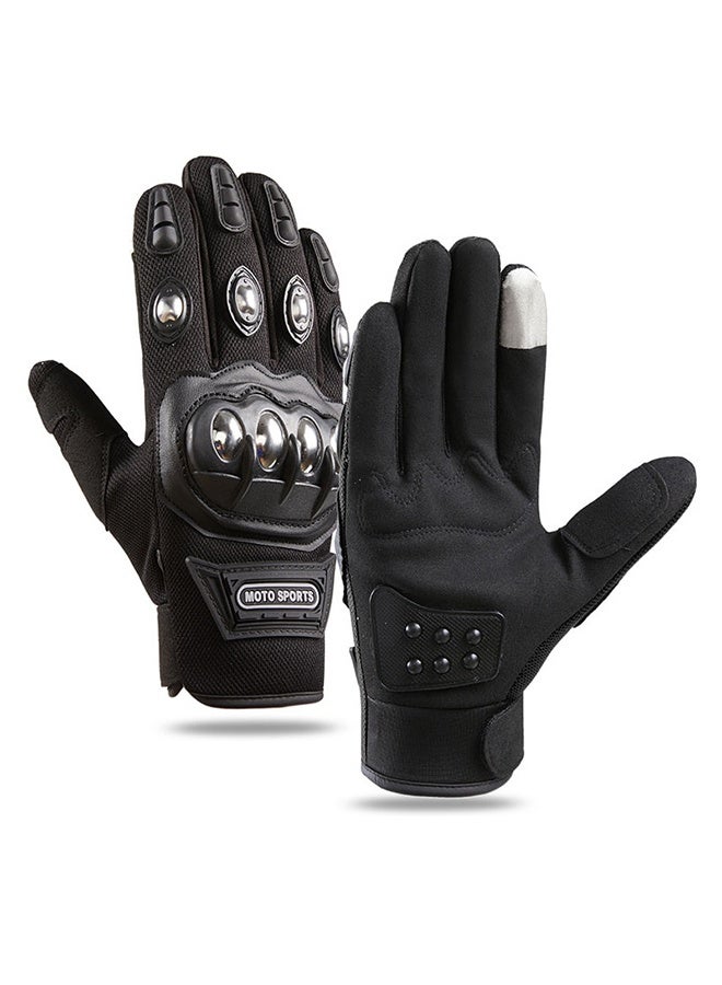قفازات دراجات نارية بأصابع كاملة مع قشور فولاذية، متوافقة مع شاشات اللمس ومقاومة للسقوط - Image 1