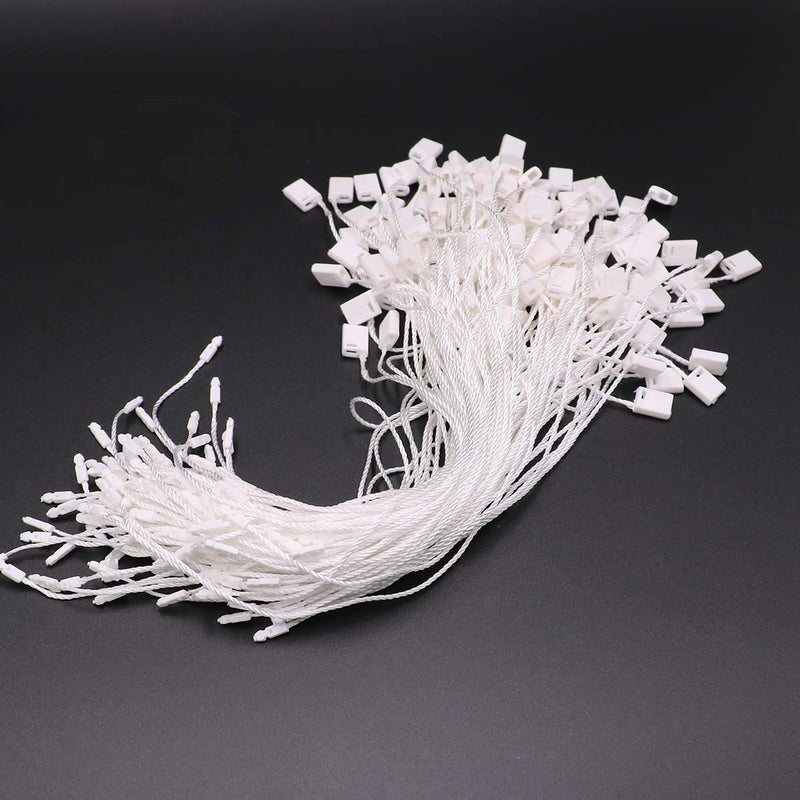 LGEGE 300Pcs 7-inch White Hang Tag Nylon String Snap Lock Pin Loop Fasteners Hook Ties - Image 4