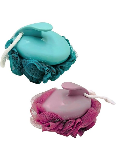 Shower Loofah with Handle, Mesh Bath Sponge, Bath Sponge, Random Colors