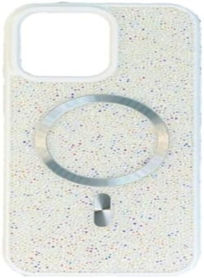Next Next Store Glitter Case Compatible with iPhone 13 Pro Max Case Soft TPU Magnetic Charging Shockproof Protective Cover for Women Girls (White)
