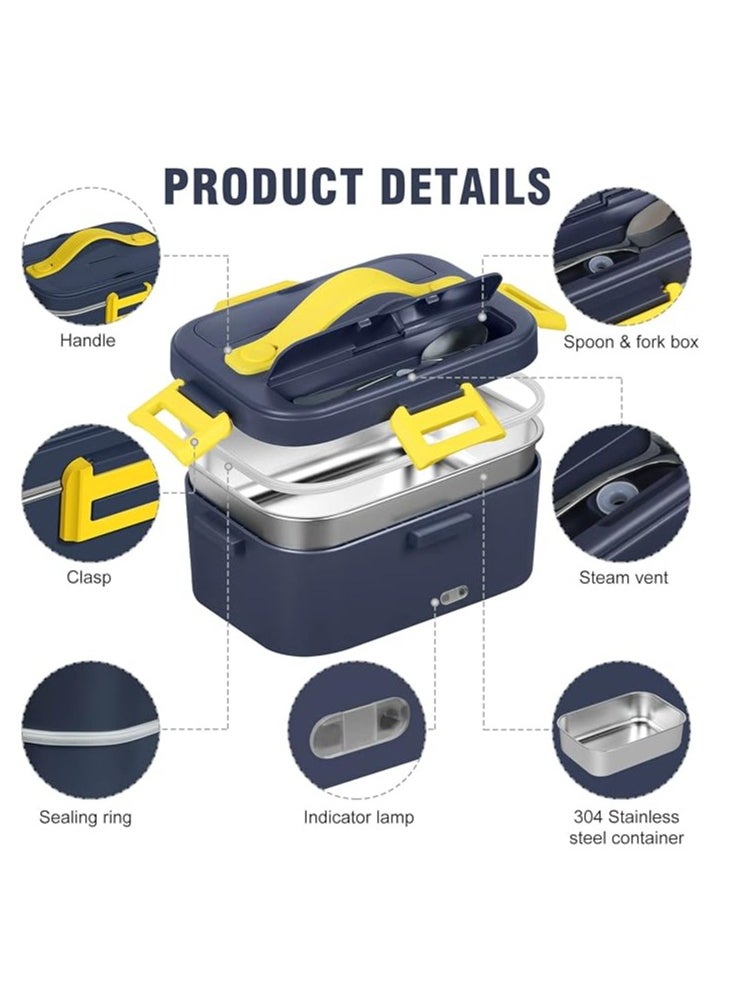 General Electric Lunch Box Food Warmer, 75W Portable Leakproof Heating Lunch Box Adult with 1.8L Removable 304 Stainless Steel Container, 12V 24V 220V Electric Lunch Box for Car Truck Home  - Image 3