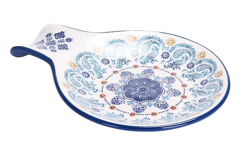 Bico Blue Talavera Ceramic Spoon Rest House Warming Gift Dishwasher Safe