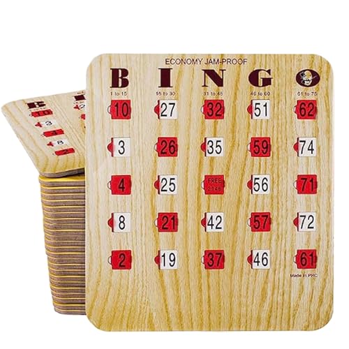 MR CHIPS Jam-Proof Fingertip Slide Bingo Cards with Sliding Windows 10 Pack in Tan Style - Image 1