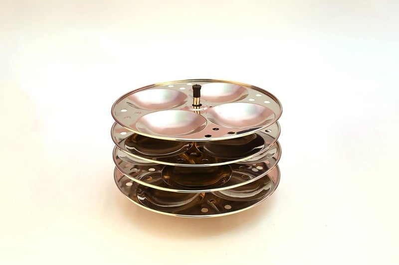 KITCHENER MEGA IDLY Maker 4 Plate Stainless Steel 16Mega Size Idlis Gas Stove and Induction Compatible - Image 2