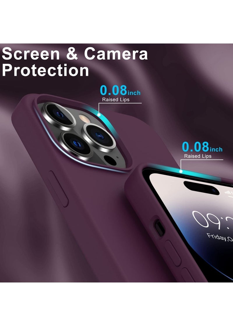 MUNTAQI iPhone 14 Pro Max Case with Screen Protector,Soft Flexible Silicone Gel Rubber Bumper Cover for Women Girls,Slim Fit Shockproof Protective Phone Case for iPhone 14 Pro Max 6.7" Plums Color - Image 2