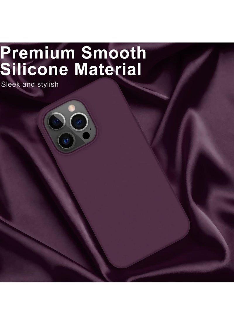 MUNTAQI iPhone 14 Pro Max Case with Screen Protector,Soft Flexible Silicone Gel Rubber Bumper Cover for Women Girls,Slim Fit Shockproof Protective Phone Case for iPhone 14 Pro Max 6.7" Plums Color - Image 3