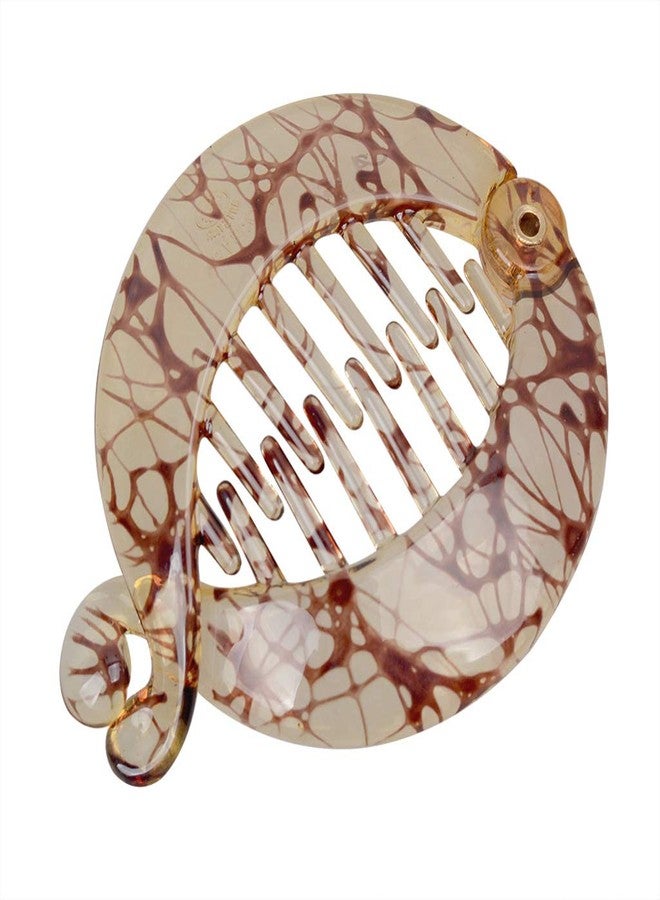 فوداتم 4 قطع مشبك شعر فرنسي صغير على شكل موزة، مشط شعر، حامل ذيل حصان دائري، مشبك شعر عصري متشابك على شكل موزة، مشبك شعر مسطح على شكل سمكة قرش (F#) - Image 3