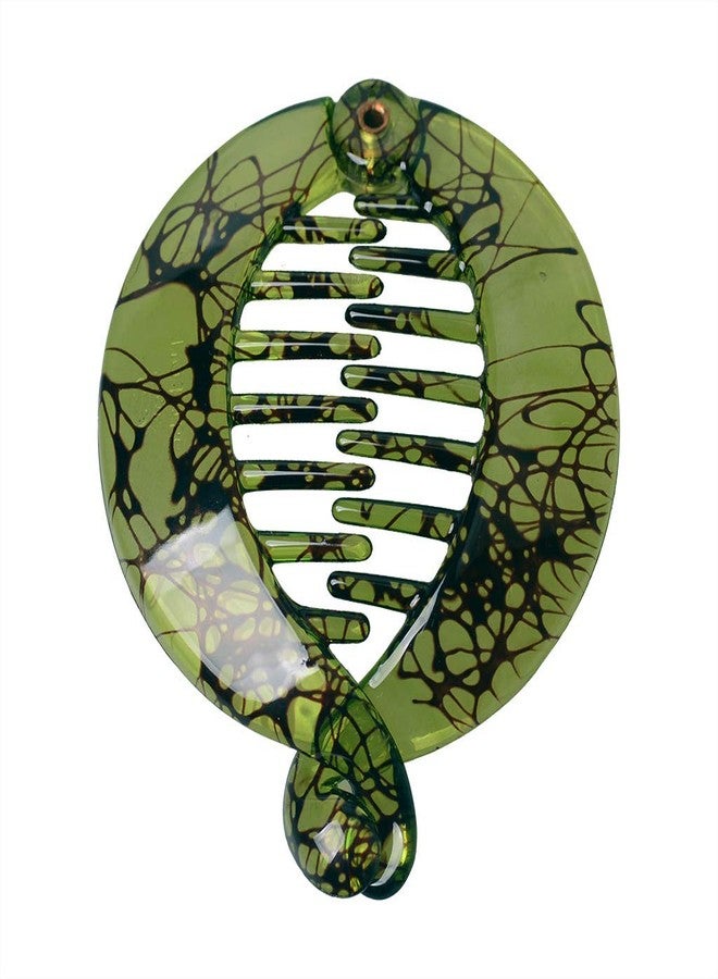 فوداتم 4 قطع مشبك شعر فرنسي صغير على شكل موزة، مشط شعر، حامل ذيل حصان دائري، مشبك شعر عصري متشابك على شكل موزة، مشبك شعر مسطح على شكل سمكة قرش (F#) - Image 5