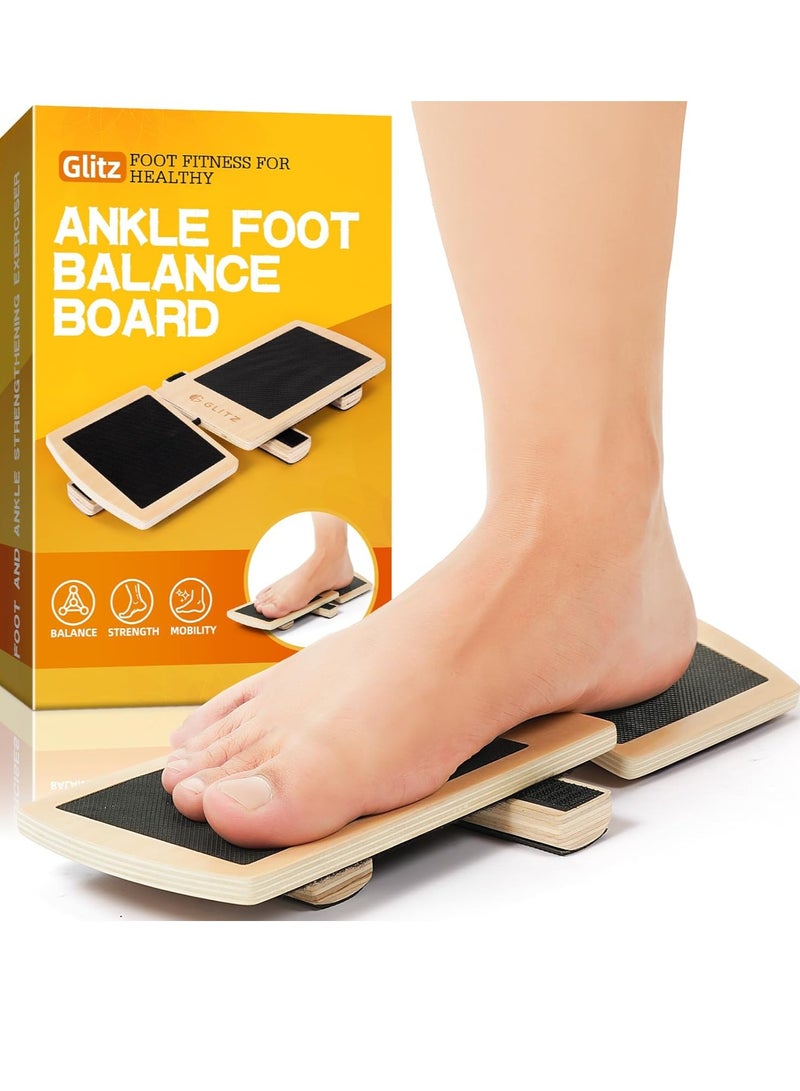 Glitz Ankle Balance Board Foot Strengthener Trainer for Sprained Ankle, Stability Exercises, Physical Therapy, Plantar Fasciitis Relief, Posture Correction, Balance Training - Image 1
