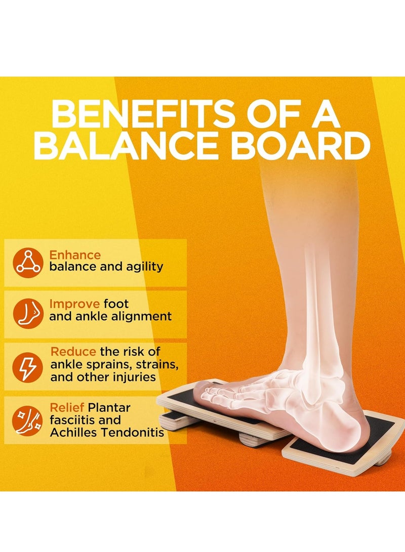 Glitz Ankle Balance Board Foot Strengthener Trainer for Sprained Ankle, Stability Exercises, Physical Therapy, Plantar Fasciitis Relief, Posture Correction, Balance Training - Image 4