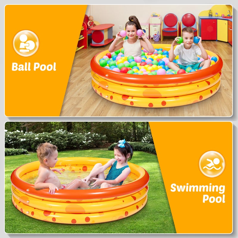 PVC Inflatable Swimming Pool Circular Household Playing Water Pool Baby Bathing Pool Kids Toy 120x120x28cm(Orange Pattern) - Image 2