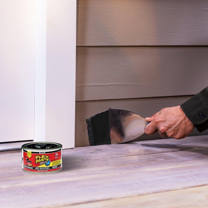 Flex Paste, Waterproof Paintable Putty, Spackle Sealant, Fill Gaps Cracks Holes - Block Out Water and Air - UV Resistant - Walls, Drywall, EPDM, Concrete, Roof, RV Repairs, Black, Half-Quart - Image 5