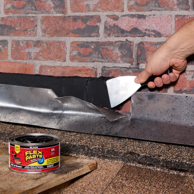 Flex Paste, Waterproof Paintable Putty, Spackle Sealant, Fill Gaps Cracks Holes - Block Out Water and Air - UV Resistant - Walls, Drywall, EPDM, Concrete, Roof, RV Repairs, Black, Half-Quart - Image 4