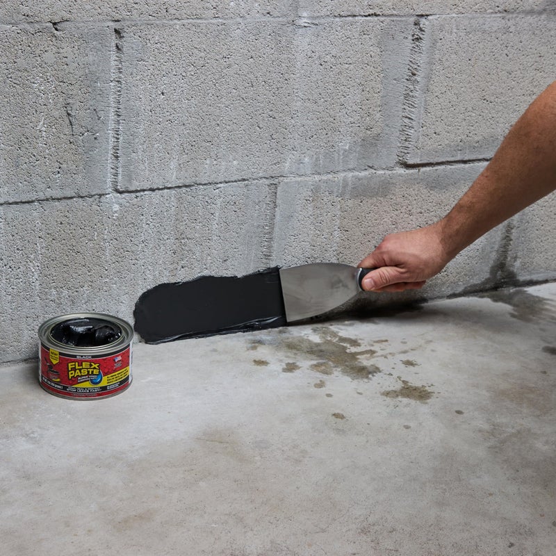 Flex Paste, Waterproof Paintable Putty, Spackle Sealant, Fill Gaps Cracks Holes - Block Out Water and Air - UV Resistant - Walls, Drywall, EPDM, Concrete, Roof, RV Repairs, Black, Half-Quart - Image 3