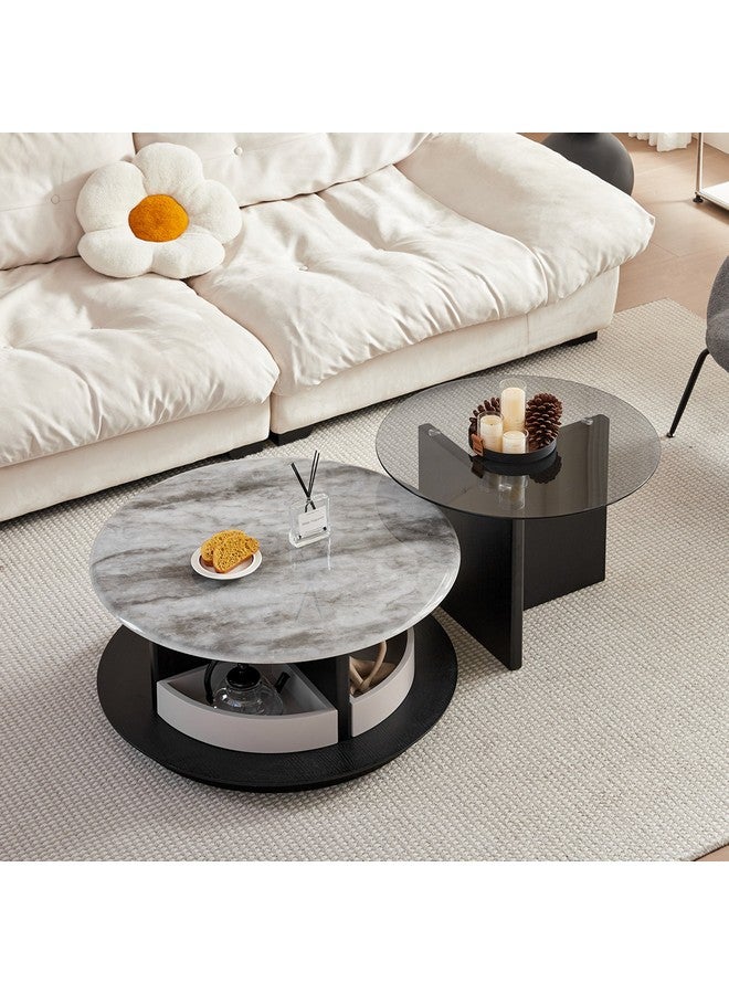 Home Box Merida 2-Piece Marble Coffee Table Set with Storage 80 x 35 x 80 cm  - Image 1