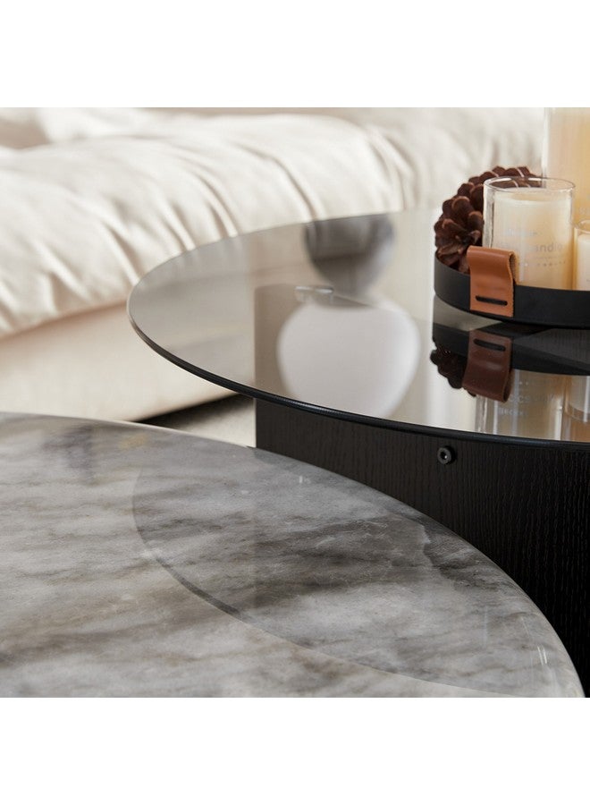 Home Box Merida 2-Piece Marble Coffee Table Set with Storage 80 x 35 x 80 cm  - Image 4