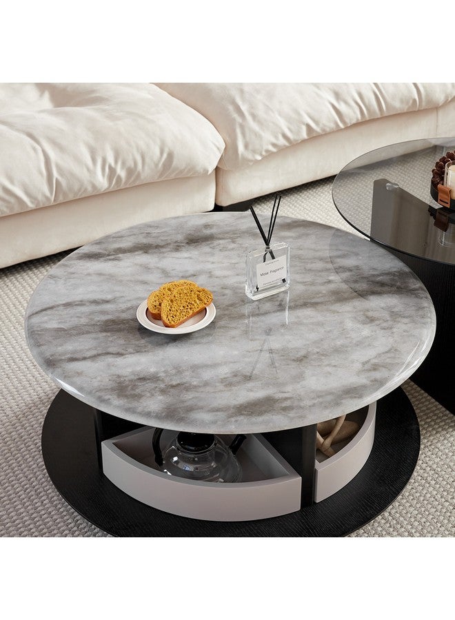 Home Box Merida 2-Piece Marble Coffee Table Set with Storage 80 x 35 x 80 cm  - Image 2