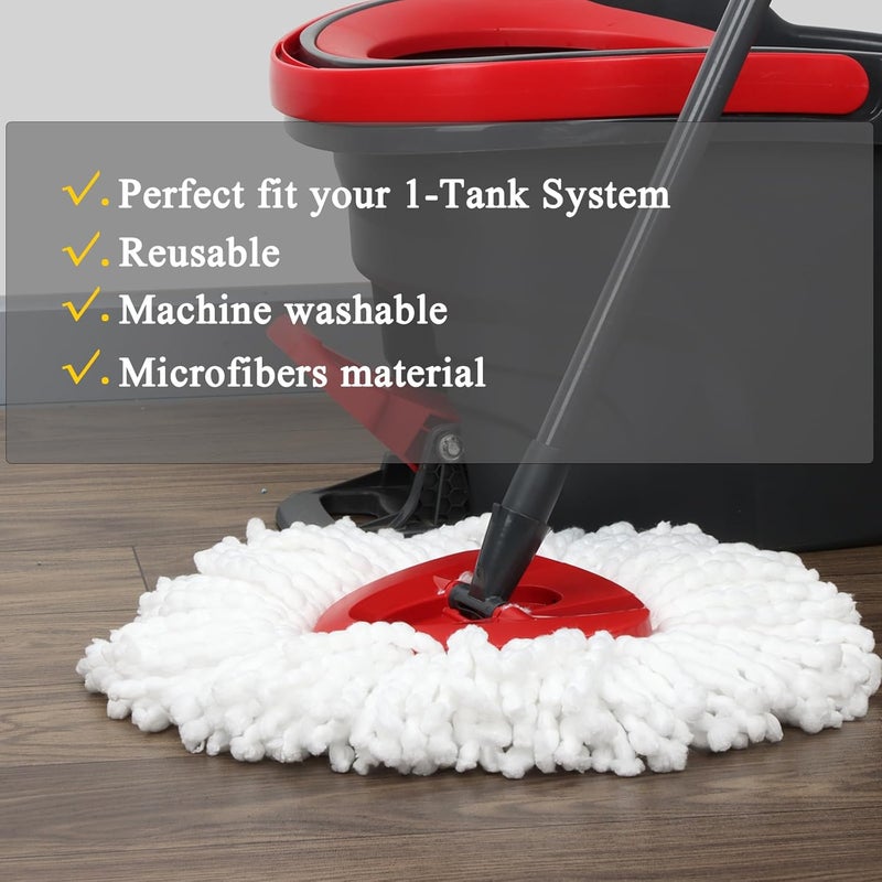 Bulex (Pack of 8) Spin Mop Heads Replacements Mop Refill Compatible with Ocedar 1-Tank Easywring Spinning Mop Replace Head - Image 3