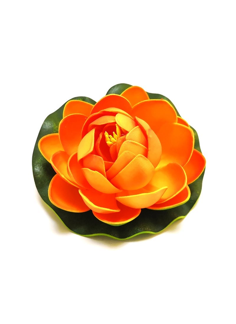 Generic 10cm Artificial Lotus Pond Decor Orange