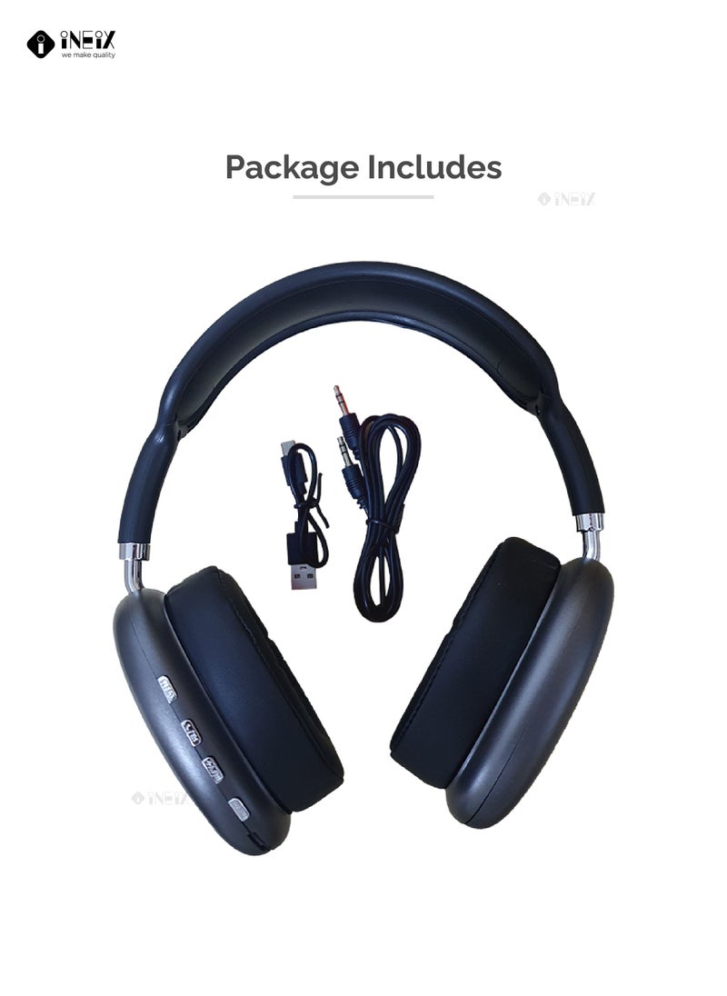 INEIX - Air Max Wireless Bluetooth Over-Ear Headphones -Black - Image 1