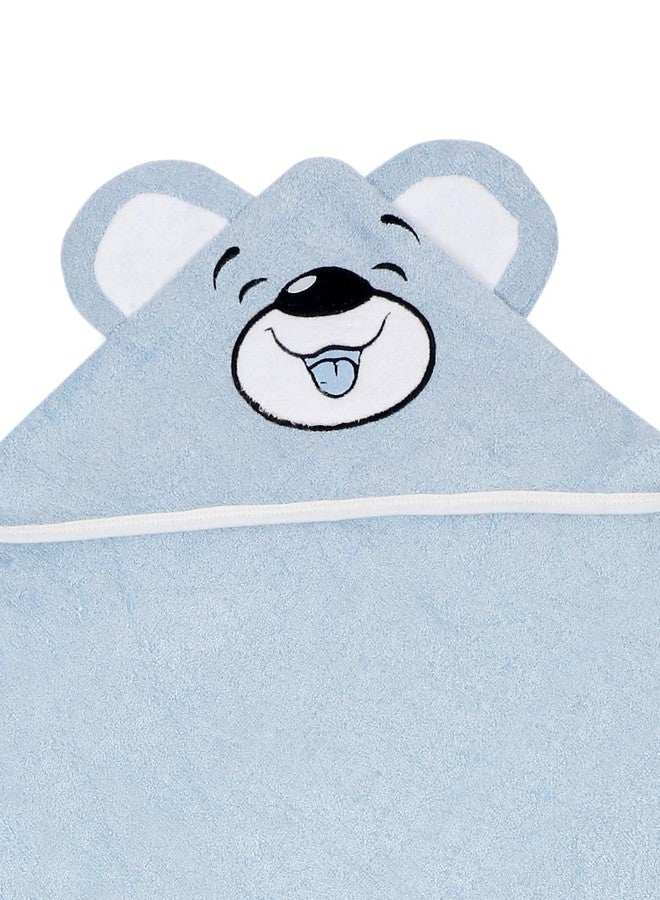 CREEVA Cuddle Baby/Kids Hooded Bath Towel in Light Blue – Soft Bamboo Cotton with Cute Cartoon Face & 3D Ears 100% Bamboo Cotton, Super Absorbent Bath Wrap for Newborns & Toddlers | (0-5 Years) - Image 3