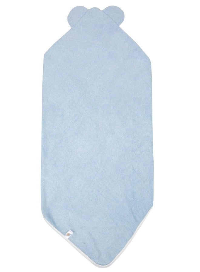 CREEVA Cuddle Baby/Kids Hooded Bath Towel in Light Blue – Soft Bamboo Cotton with Cute Cartoon Face & 3D Ears 100% Bamboo Cotton, Super Absorbent Bath Wrap for Newborns & Toddlers | (0-5 Years) - Image 5