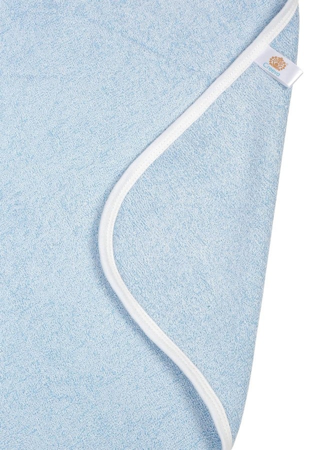 CREEVA Cuddle Baby/Kids Hooded Bath Towel in Light Blue – Soft Bamboo Cotton with Cute Cartoon Face & 3D Ears 100% Bamboo Cotton, Super Absorbent Bath Wrap for Newborns & Toddlers | (0-5 Years) - Image 4