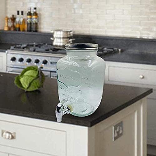 LVOOK Glass Made lass Beverage Beer Juice Dispenser for Party Event with 1 Free Mason Jars- 4 Liter by Home-Cart - Image 3