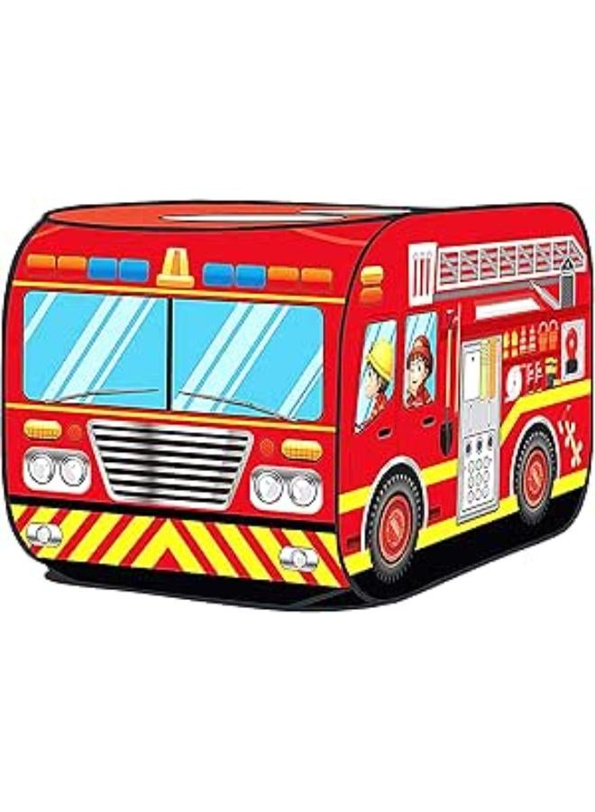 UrbanRed Fire Truck Tent - Firetruck Tent, Firehouse Tent for Kids, Firehouse Playhouse, Pop Up Tent for Kids Fire Truck Toy, Pop Up Kids Tent, Kids Pop Up Tent Playhouse, Pop Up Toys (Fire Truck)