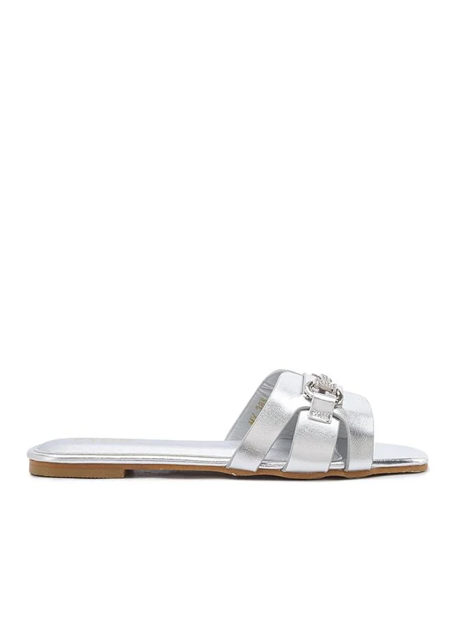 فايور Crystal Buckle Multi-Strap Flat Sandal MY 385