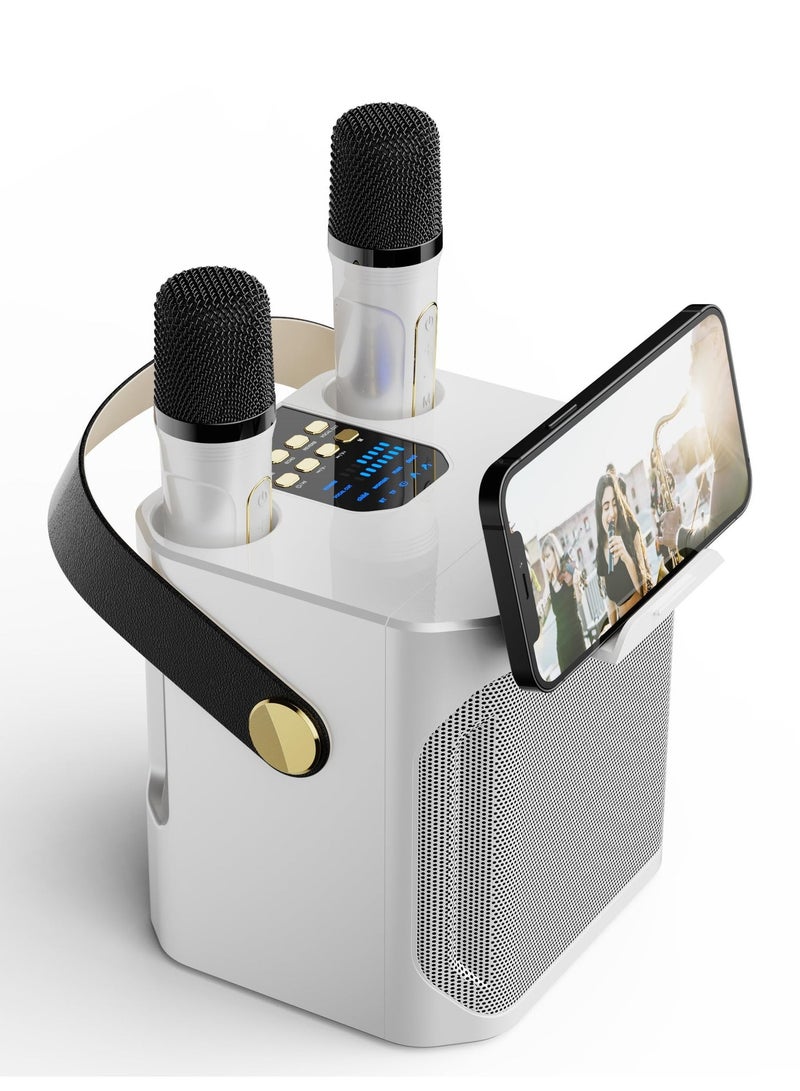 KOLEER Karaoke Machine for Adults,Portable Rechargeable Mini Kareokee Machine with 2 Bluetooth and Wireless Microphone for Tv,Speaker with Microphone for Indoor Outdoor Party, Family Party Singing - Image 1