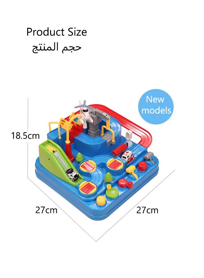 مجموعة مسارات مغامرات المركبات، منحدر سباق السيارات، سيارة إنقاذ كرتونية في المدينة، ألعاب مونتيسوري تعليمية للأطفال، قطار كهربائي، سيارة قطار ألغاز، ألعاب انزلاق وانطلاق، ألعاب سيارات للأطفال الصغار، للأولاد والبنات من سن 3 و4 و5 و6 سنوات فما فوق - Image 2