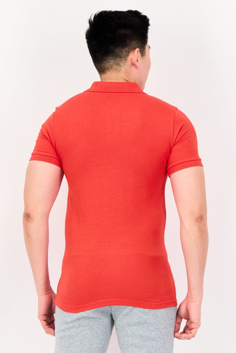 PUMA Men Slim Fit Embroidered Logo Short Sleeves Outdoor Polo Shirt, Red - Image 4