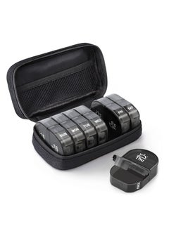 Excefore Canvas Bag Weekly Pill Organizer 2 Times a Day, Large AM/PM Pill Box 7 Day with Portable Zipper Cloth Bag for Holding Supplements  - Image 1