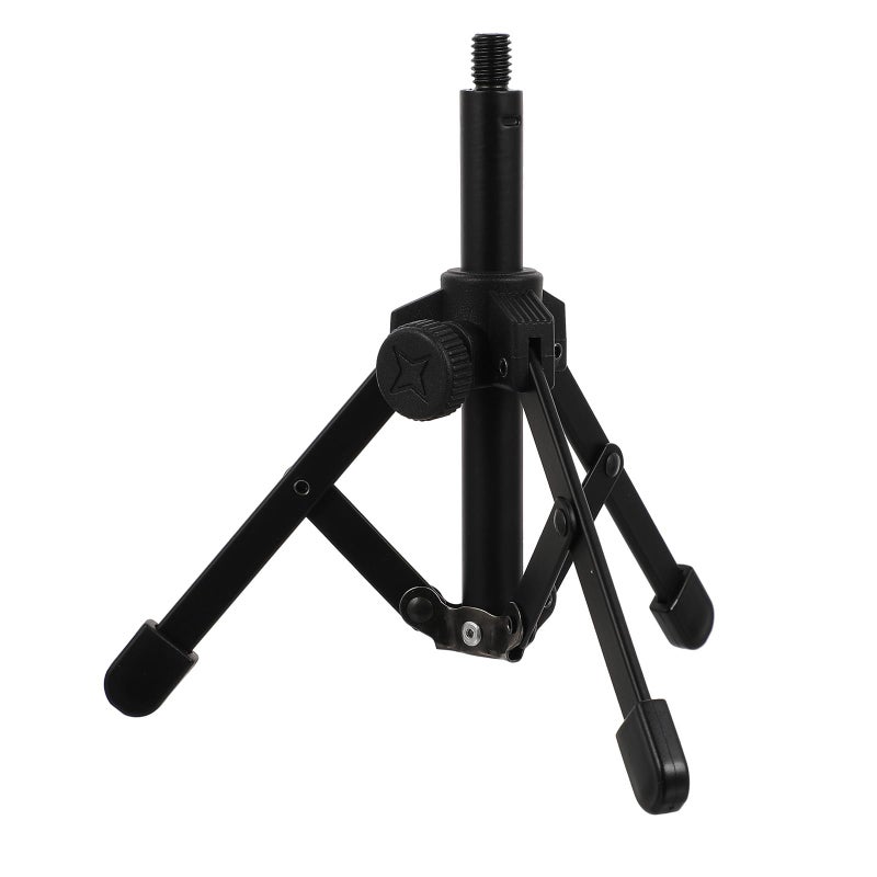 Adjustable Desktop Microphone Tripod Stand with Mic Bracket 8mm Thread Black - Image 2