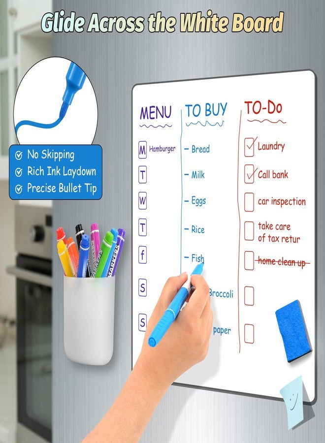 SUIN 9 Colors Dry Erase Markers - Low Odor, Non-Toxic, Slim Whiteboard markers, Medium Fine Tip Whiteboard Pens for Officer, Classroom & Home, 9 Count - Image 3