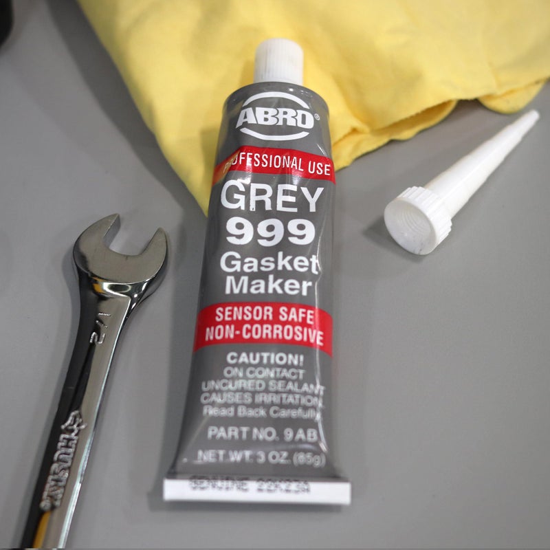 ABRO 999 RTV Silicone Sealant and Gasket Maker - 650 Degrees F, OEM Specified, Sensor Safe, Non-Corrosive, High Temp Silicone Sealant/Head Gasket Sealant Neutral Cure, Low Odor, 3 oz. Tube - Grey - Image 2