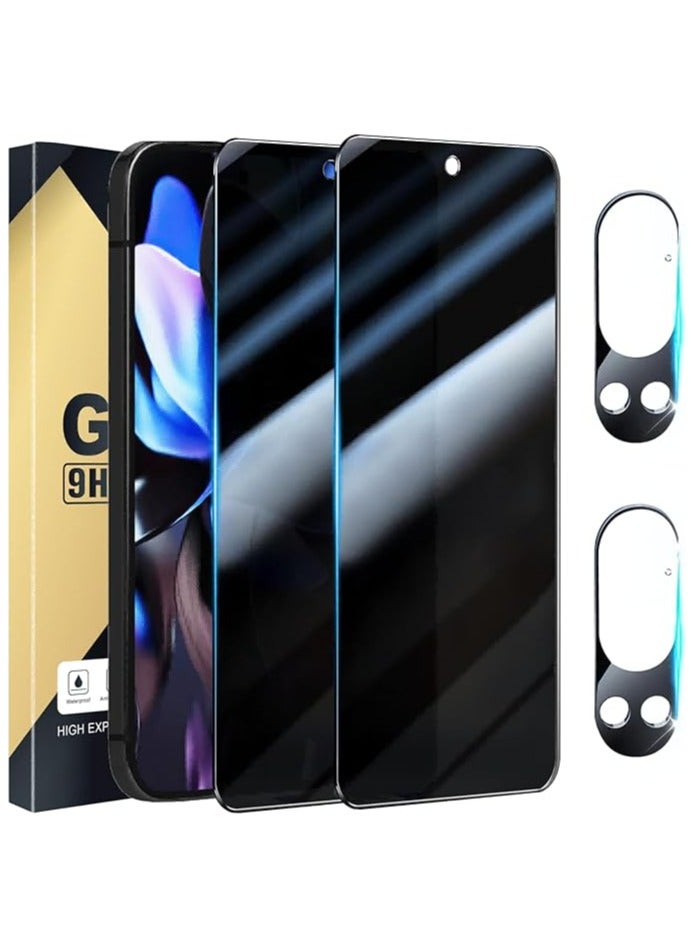 General [2+2 Pack] Pixel 9 Pro XL Privacy Screen Protector, 2 Pack Privacy Tempered Film with 2 Pack Camera Lens Tempered Glass, High Clarity, Bubble Free, Anti-Spy Protection for Google Pixel 9 Pro XL 5G Screen Protector  - Image 1