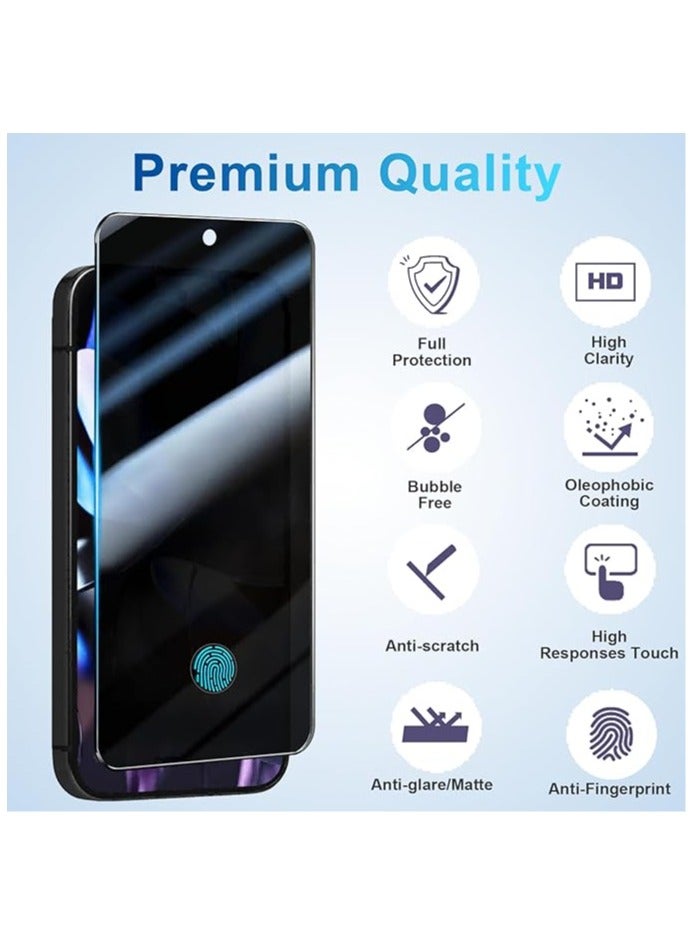 General [2+2 Pack] Pixel 9 Pro XL Privacy Screen Protector, 2 Pack Privacy Tempered Film with 2 Pack Camera Lens Tempered Glass, High Clarity, Bubble Free, Anti-Spy Protection for Google Pixel 9 Pro XL 5G Screen Protector  - Image 2