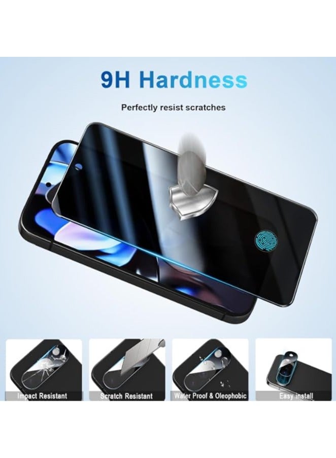 General [2+2 Pack] Pixel 9 Pro XL Privacy Screen Protector, 2 Pack Privacy Tempered Film with 2 Pack Camera Lens Tempered Glass, High Clarity, Bubble Free, Anti-Spy Protection for Google Pixel 9 Pro XL 5G Screen Protector  - Image 5