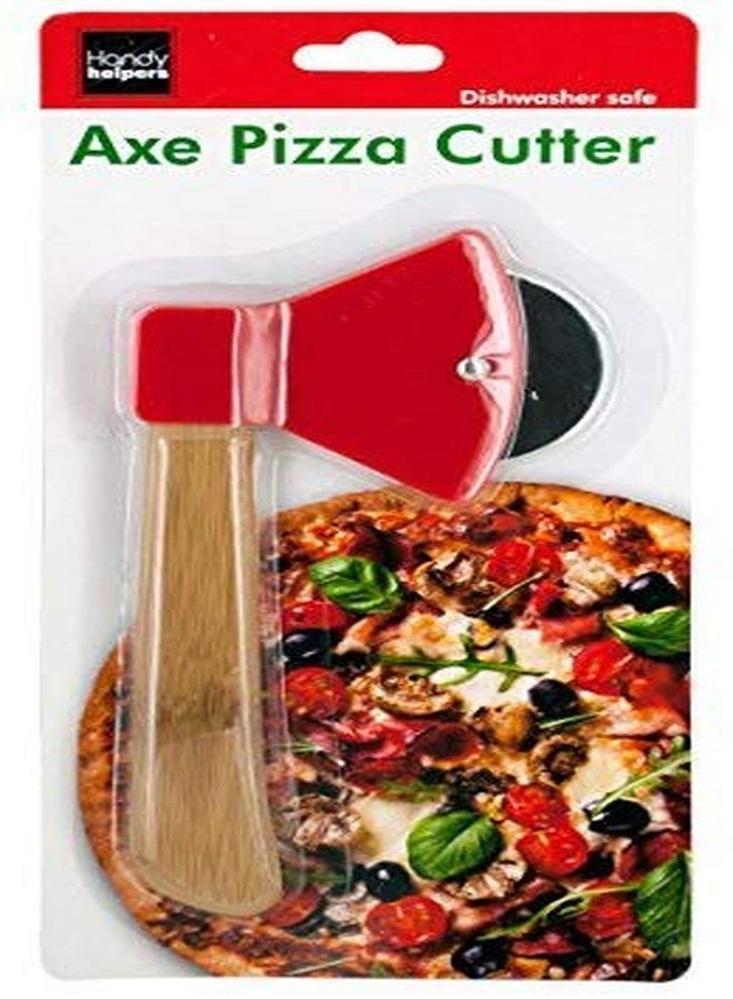 HANDY HELPERS bulk buys Kitchen Essentials Axe Pizza Cutter, 8.25", Brown/Red/Silver - Image 4