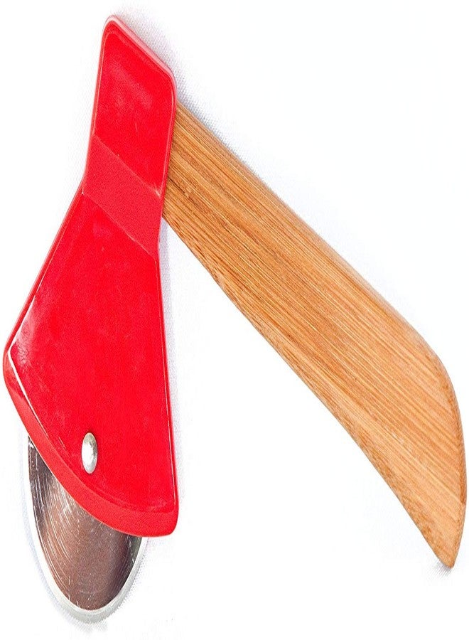HANDY HELPERS bulk buys Kitchen Essentials Axe Pizza Cutter, 8.25", Brown/Red/Silver - Image 1
