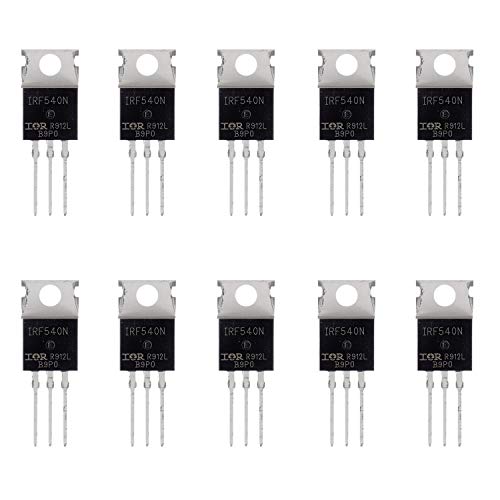BOJACK IRF540 MOSFET Transistors IRF540N 33A 100V N-Channel Power MOSFET TO-220AB (Pack of 10) - Image 1