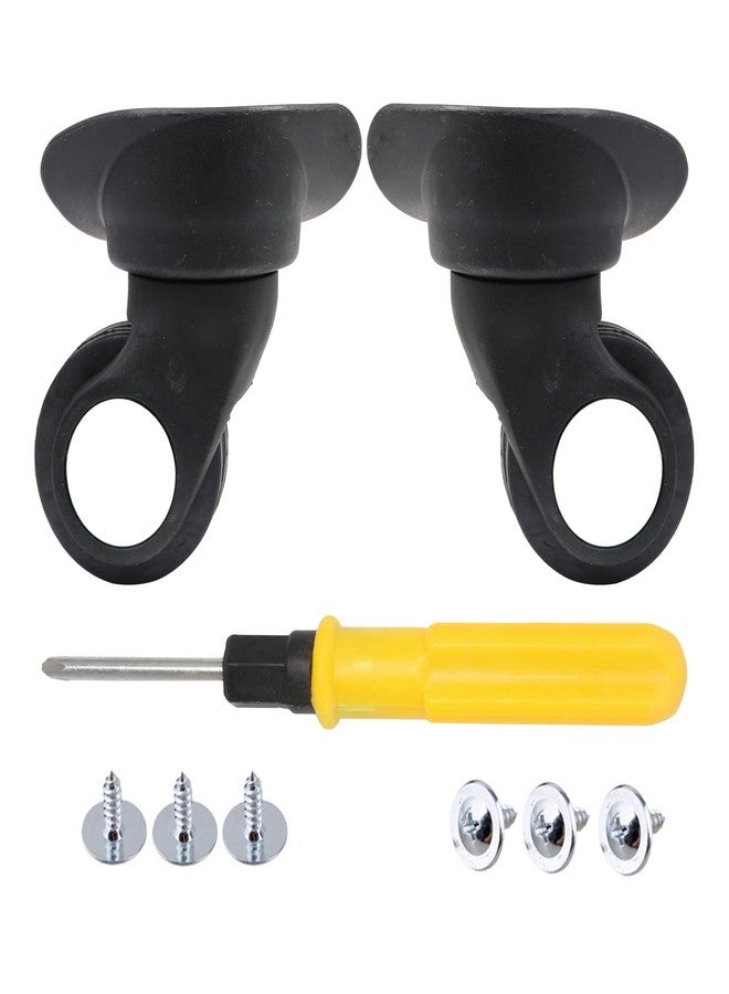 RDEXP Black 1.92inch Wheel Dia Left & Right Luggage Wheels with 6 Screws for Travel Case Replacement Set of 2 - Image 2