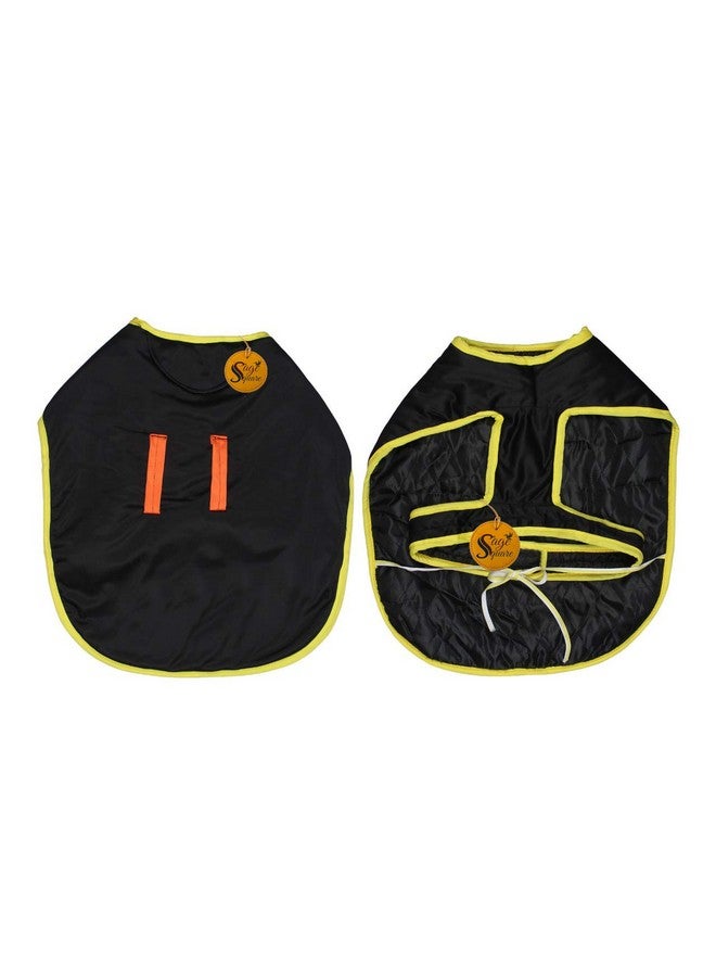سايج سكوير معطف شتوي فاخر للكلاب دافئ للغاية مطبوع عليه معطف سميك من الصوف للكلاب مع هودي للطقس البارد (صغير) (12 بوصة) (أسود) - Image 4