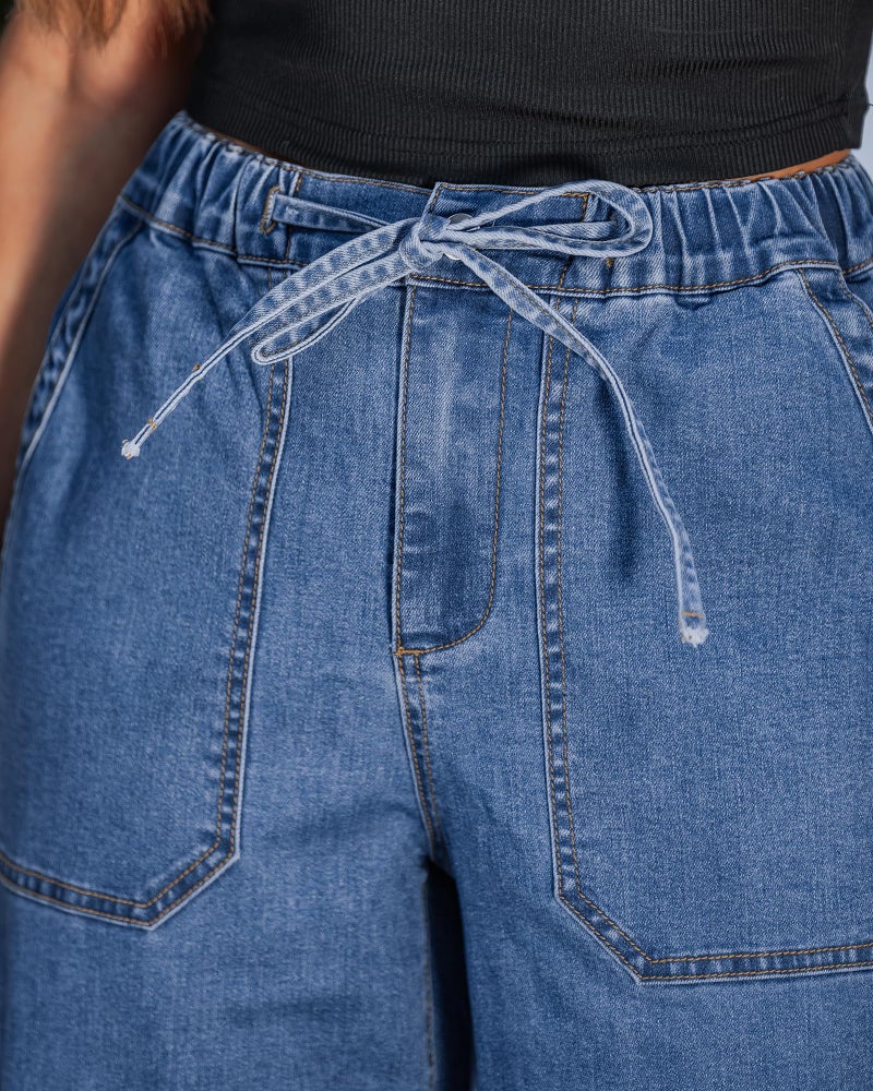 GRAPENT High Waisted Wide Leg Jeans Women Jeans High Waisted Cute Baggy Wide Leg Denim Pants Stretchy Country Concert Outfits Classic Blue Large Size 12 to 14 - Image 2