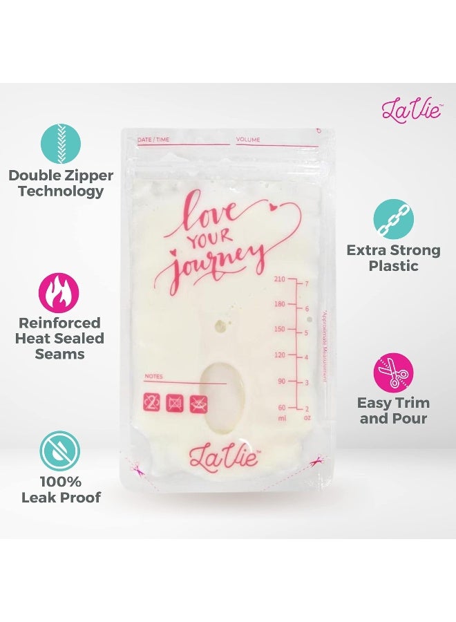 Lavie Breastmilk Storage Bags, 50 Count, 7 Ounce, Pre-Sterilized Breast Milk Containers - Image 2