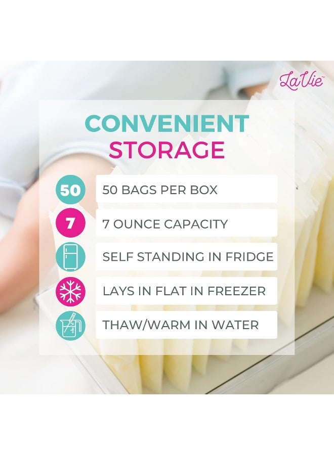 Lavie Breastmilk Storage Bags, 50 Count, 7 Ounce, Pre-Sterilized Breast Milk Containers - Image 5