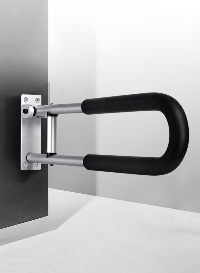 Hanayo Toilet Handrail Bathroom Grab Rails Foldable Drop Down Toilet Grab Bar Support Wall Mounted Toilet Support Bathroom Aid Assist Rail for Disabled Elderly Pregnant Woman  - Image 3